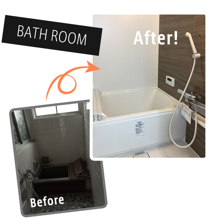 バスルームのリノベーション例